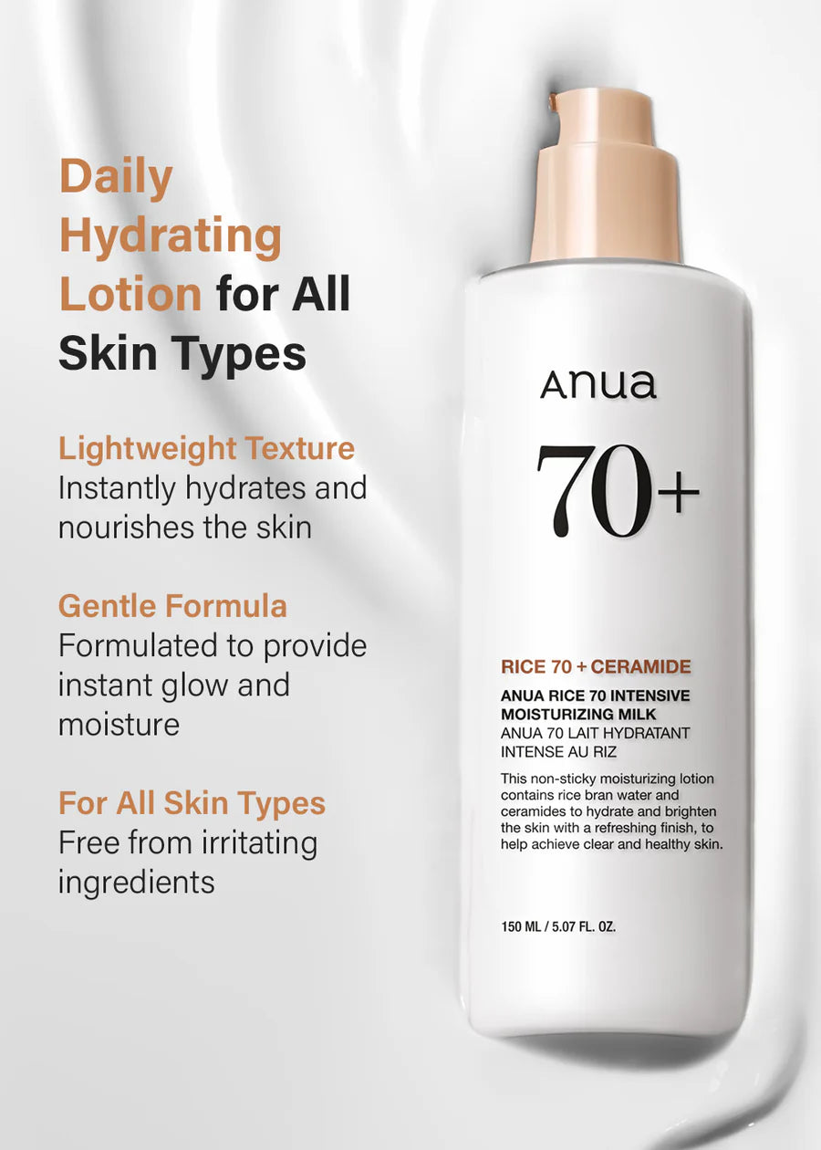 Anua - 70 Rice Ceramide Intensive Moisturizing Milk 150ml