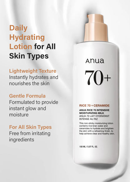 Anua - 70 Rice Ceramide Intensive Moisturizing Milk 150ml