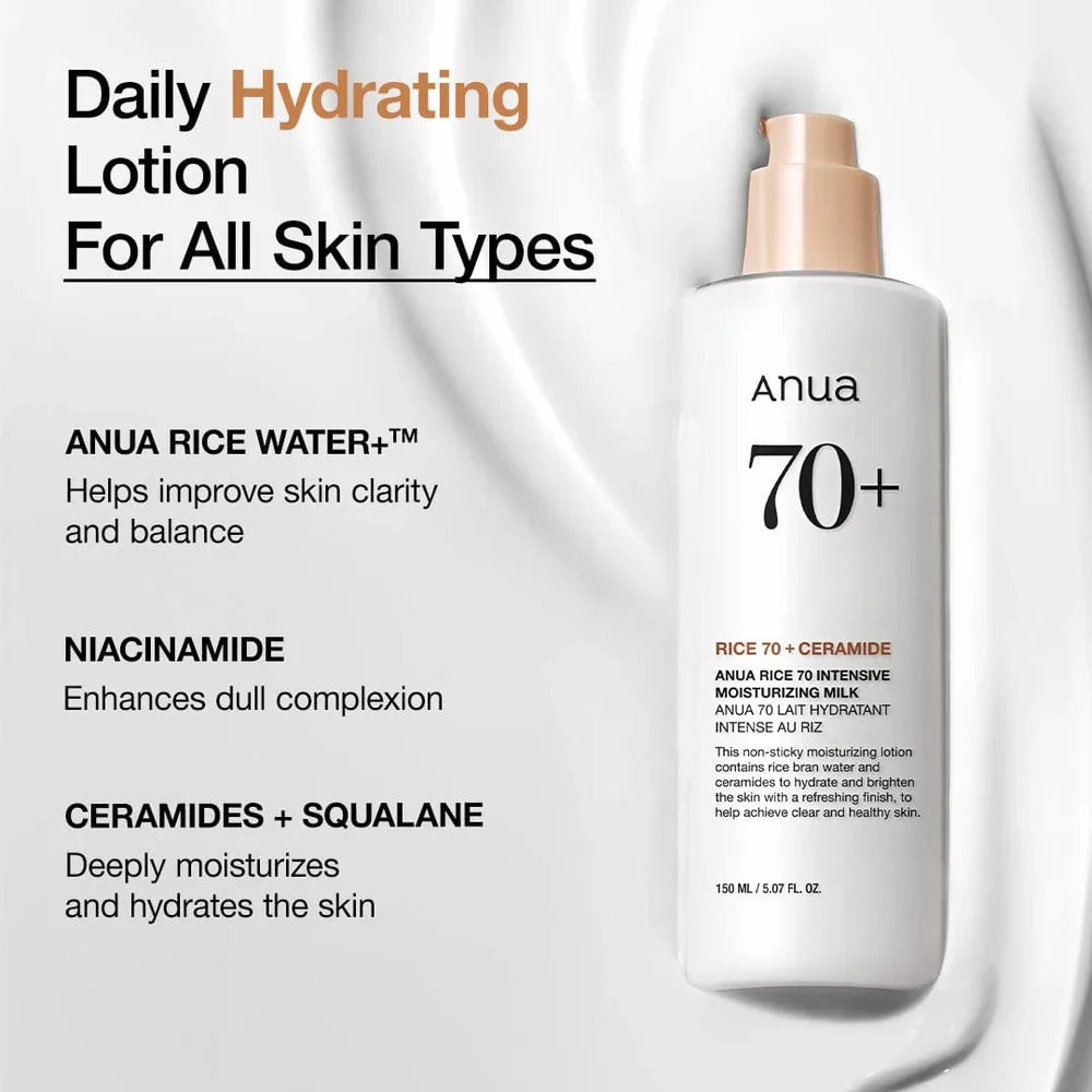 Anua - 70 Rice Ceramide Intensive Moisturizing Milk 150ml