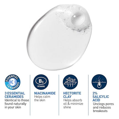 Cerave - Blemish Control Face Cleanser With 2 Salicylic Acid & Niacinamide For Blemish-Prone Skin 236Ml