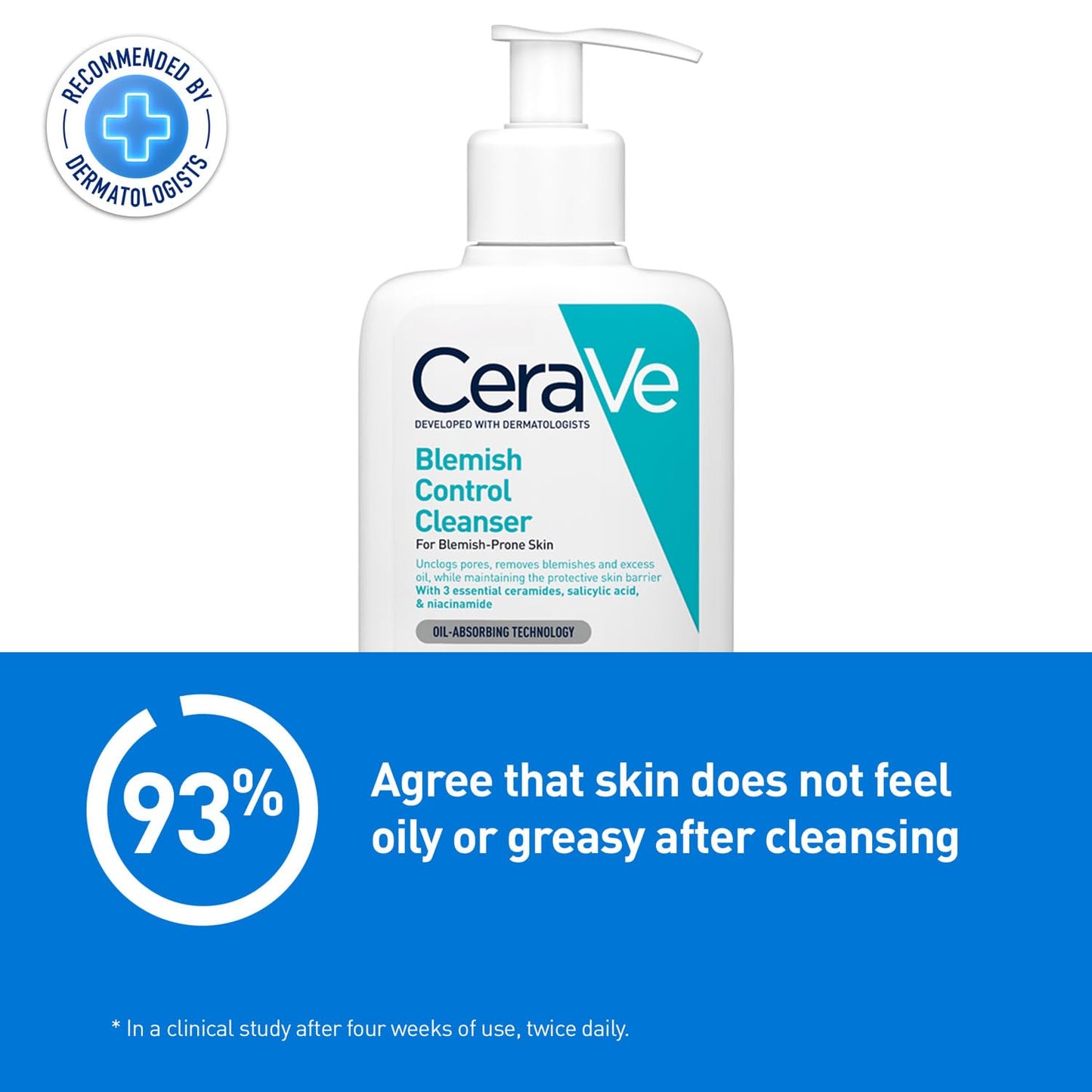 Cerave - Blemish Control Face Cleanser With 2 Salicylic Acid & Niacinamide For Blemish-Prone Skin 236Ml
