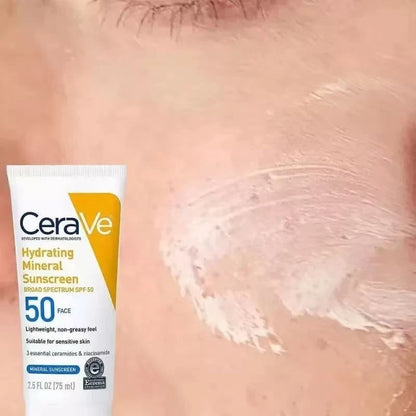 CeraVe Hydrating Mineral Face Sunscreen Lotion SPF 50 75ml