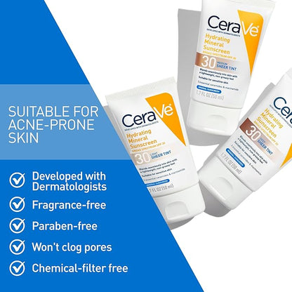 CeraVe Hydrating Mineral Sunscreen SPF 30 Face Lotion 50ml