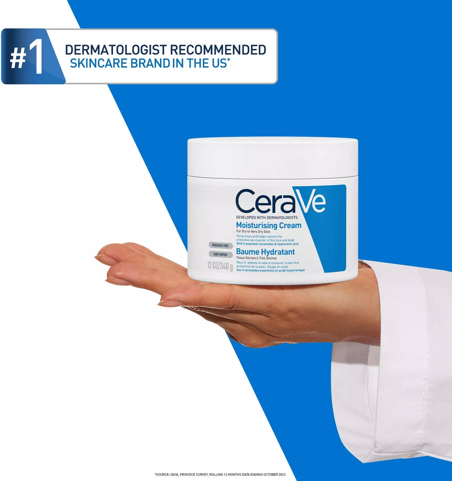 CeraVe Moisturising Cream with Baume Hydratant 340g