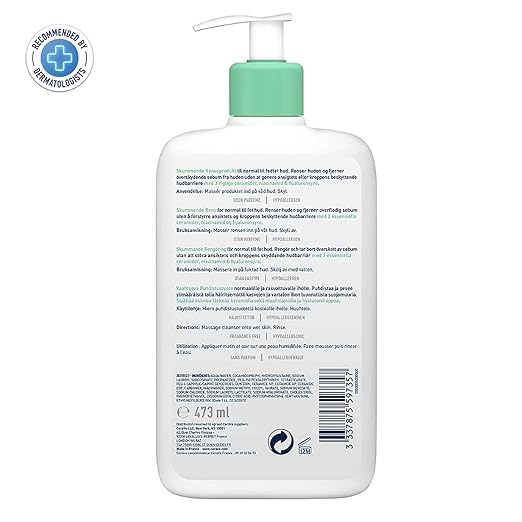 Cerave Foaming Cleanser For Normal To Oily Skin 473Ml